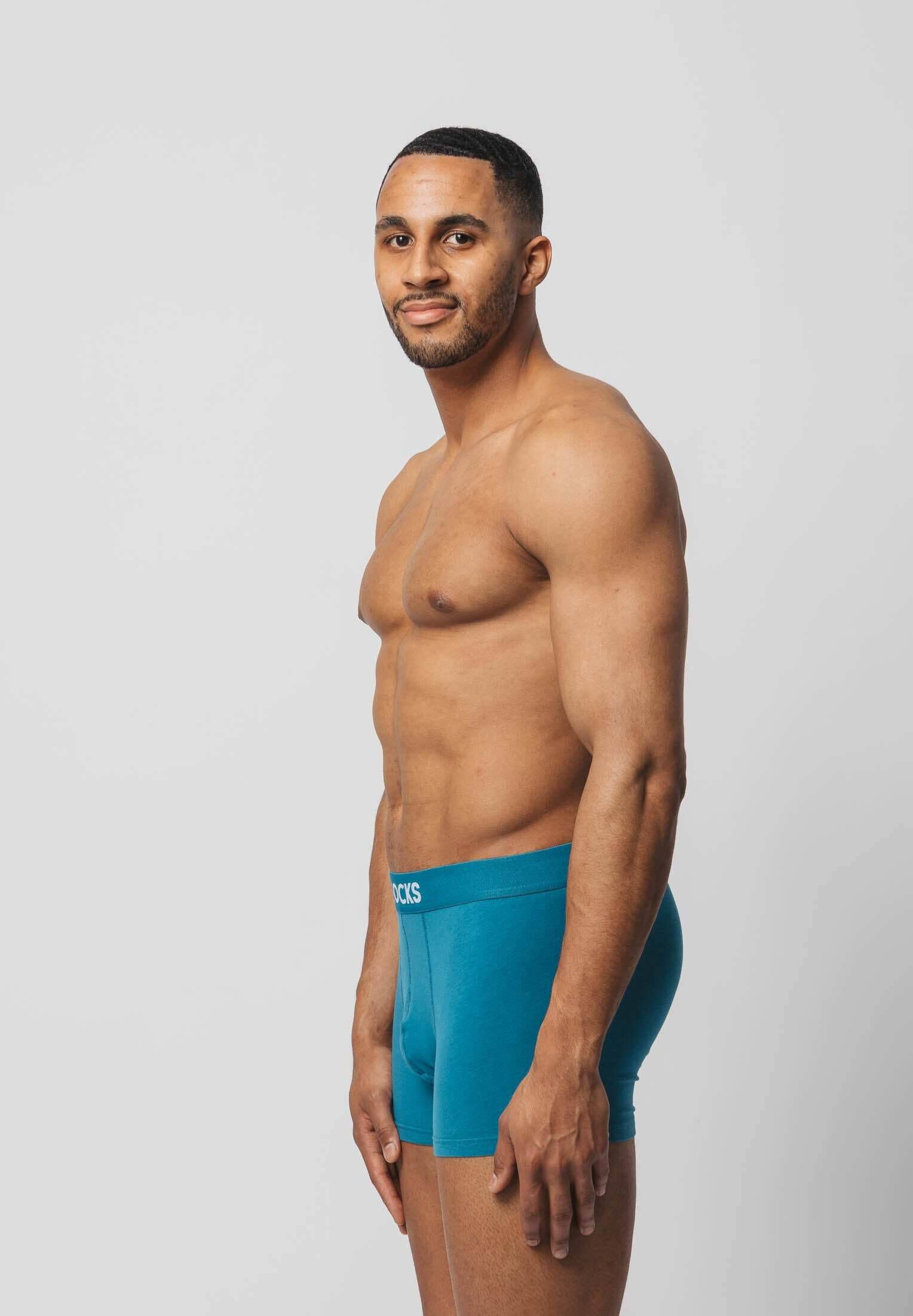 SNOCKS| Herren Boxershorts mit farbigem Bund aus Bio-Baumwolle im 6er-Pack