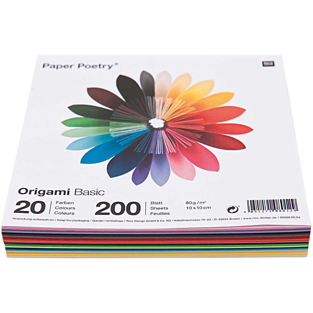 Vouwpapier origami basic - 10 cm - 200st