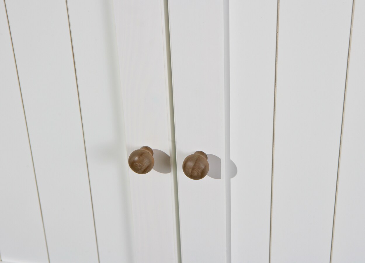 Inter Link FSC Buffet Buffetschrank Westerland - Kiefer Massivholz - 4 Türen, 2 Schubladen - Weiss, Sepia lackiert