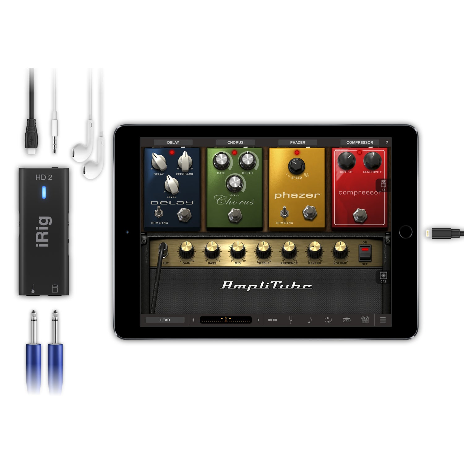 IK Multimedia iRig HD 2 gitaar interface voor PC, Mac en iOS