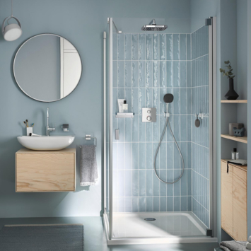 Grohe Precision Thermostat Perfect inbouw douchesysteem met  Vitalio Comfort 250 hoofddouche vierkant Chroom