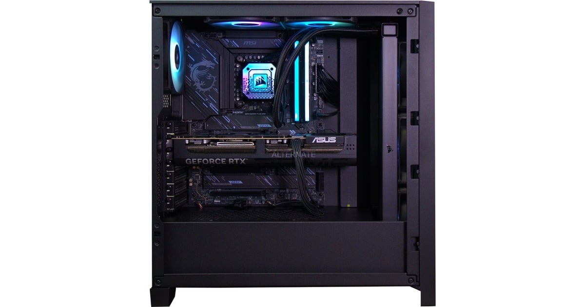 ALTERNATEThunderstorm Pro Core Ultra 7 – RTX 5080 iCUE Edition gaming pc  (Zwart | Core Ultra 7 265KF | RTX 5080 | 32 GB | 2 TB SSD)