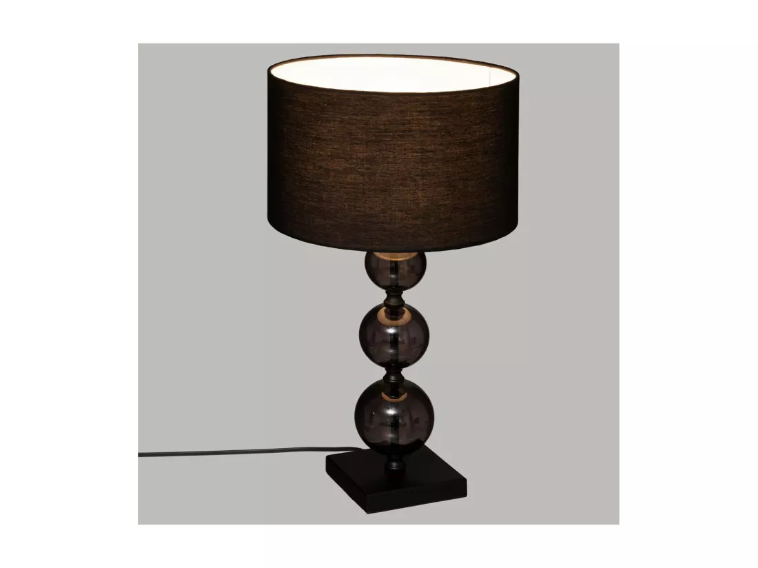 Lampe à poser en Verre Noir H 52 cm