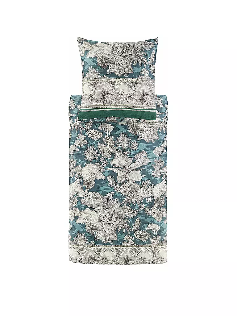 BASSETTI Satin Bettwäsche BOBOLI 70x90cm/140x200cm Gruen dunkelgrün