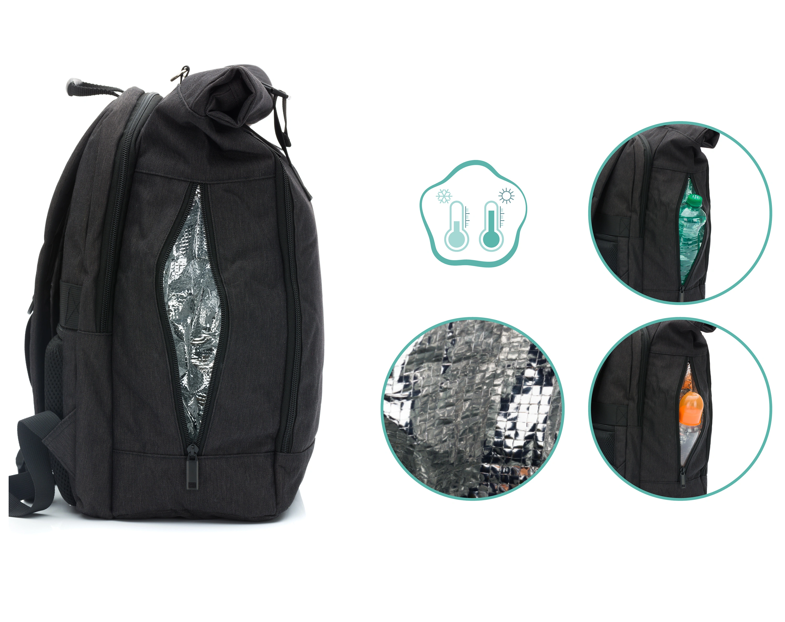 Wickelrucksack DUBLIN in schwarz