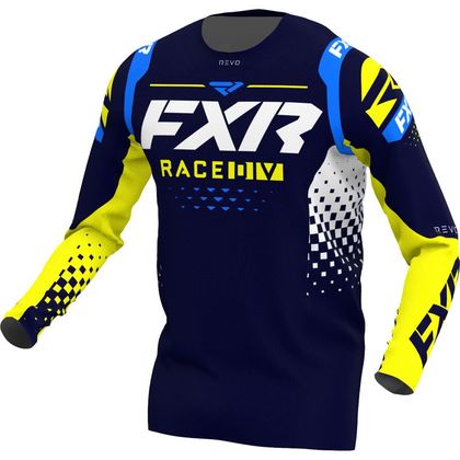 Maillot cross FXR REVO MIDNIGHT/WHITE/YELLOW 2022 - Bleu / Blanc