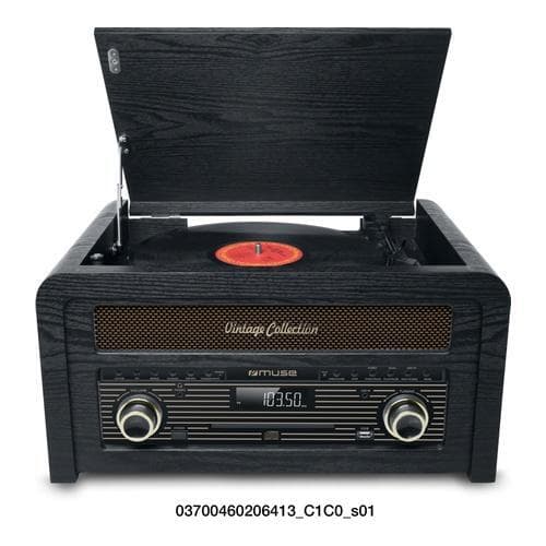 MT-115 W Pladespiller Mikrosystem FM BT CD USB Retro
