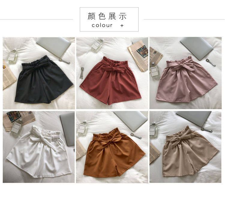 DIYI - Shorts met hoge taille en strikceintuur