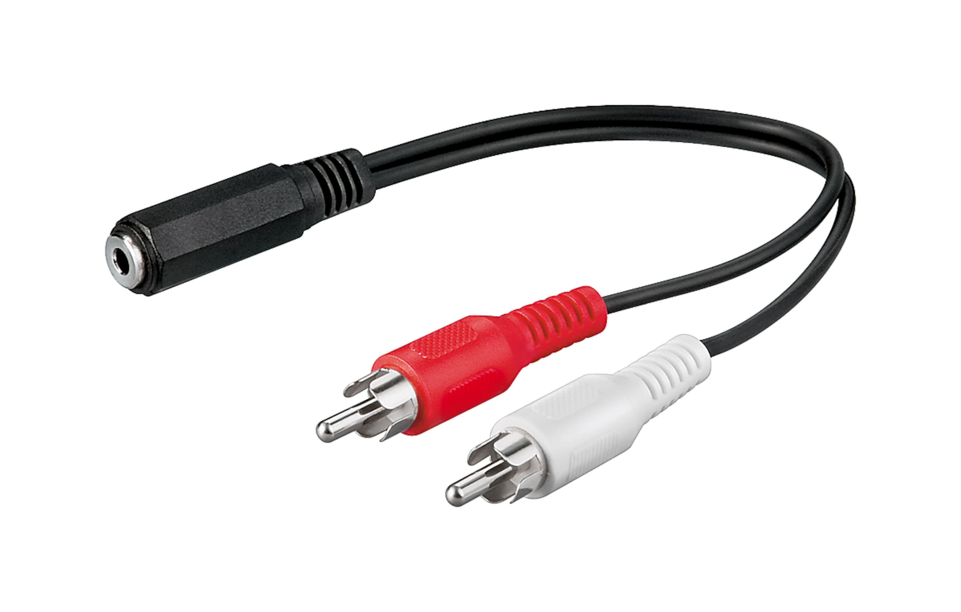 Adapterkabel 3,5 mm hunn til RCA 15 cm
