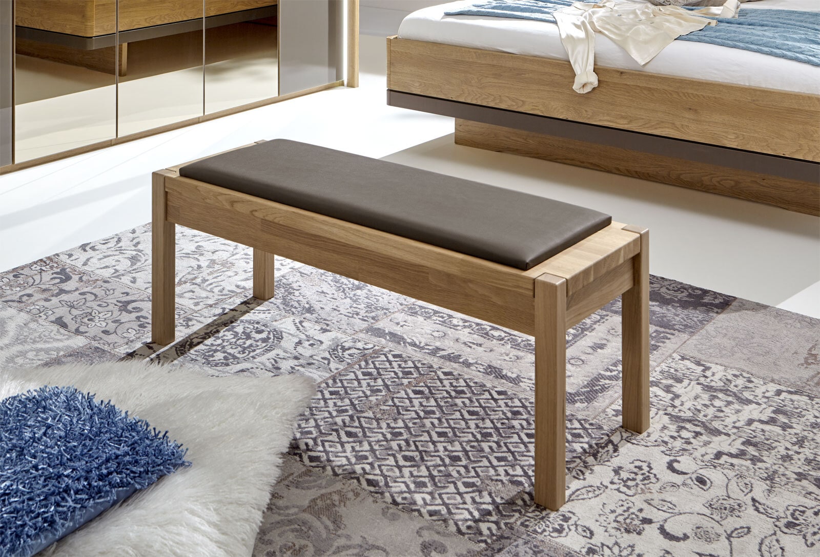 MONDO Schlafzimmer WEGA 4-teilig Eiche/ Farbglas havanna