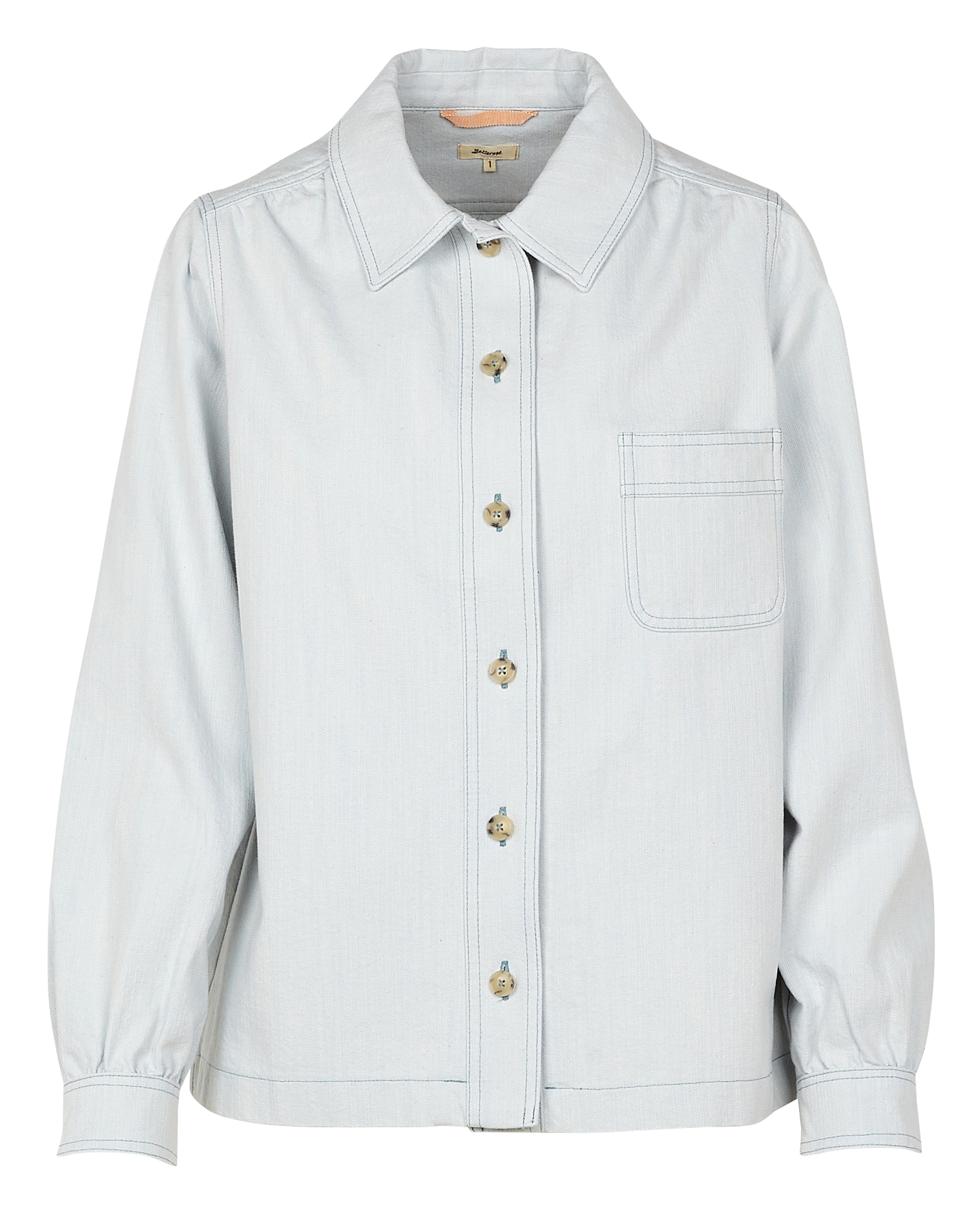 LISON - Surchemise col classique en jean | Gris
