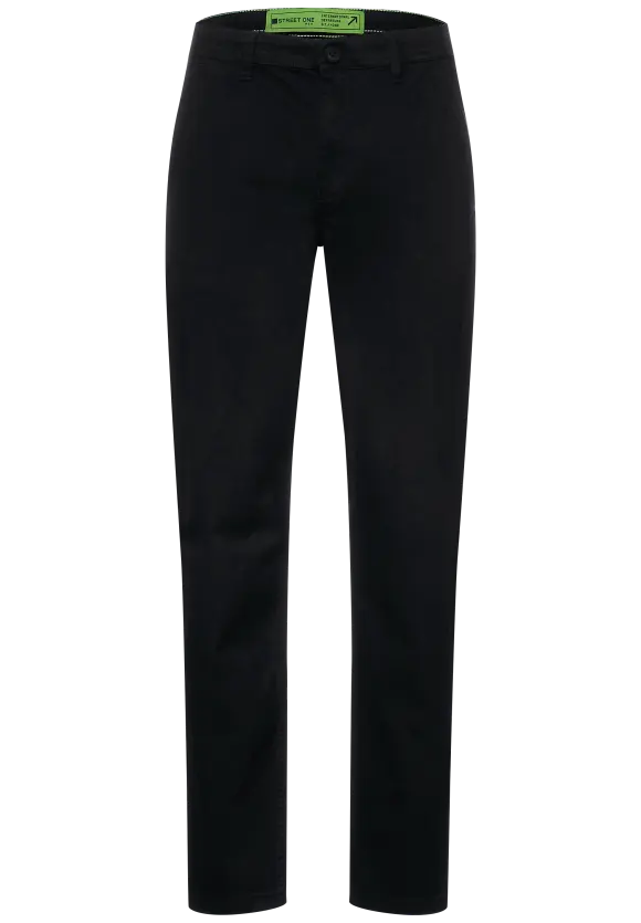 Regular Fit Chinohose - Black