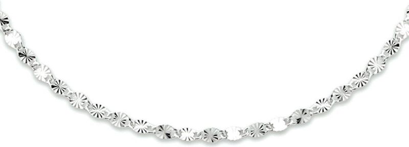 Zilver - Gerhodineerde Collier - 60 cm - Plaatjes 2 - 925 Zilver