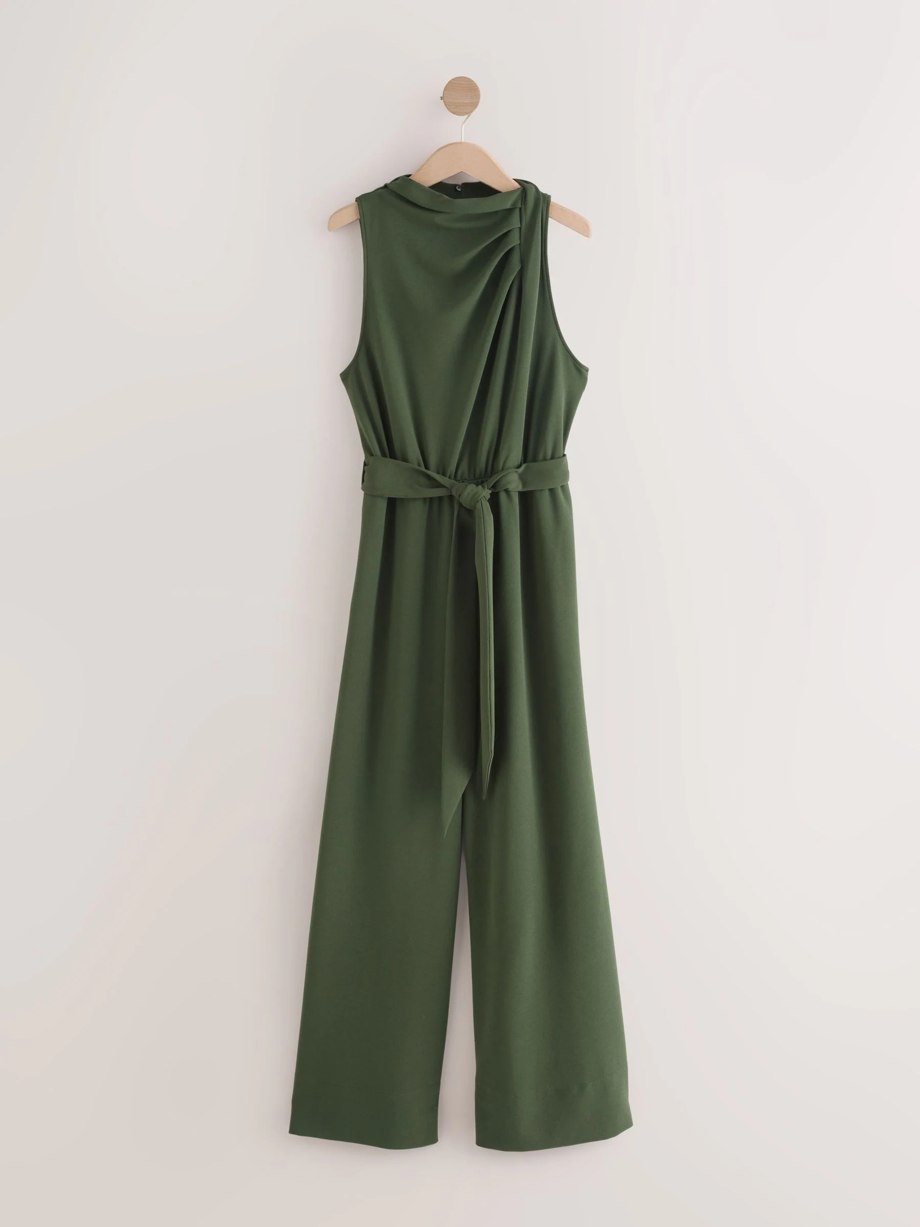 Groen - Occasion Cowl Neck Sleeveless Jersey Jumpsuit