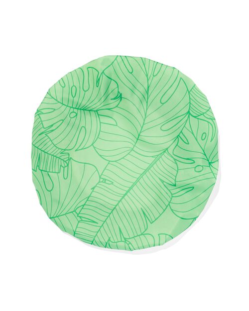 bonnet de douche vert avec feuilles