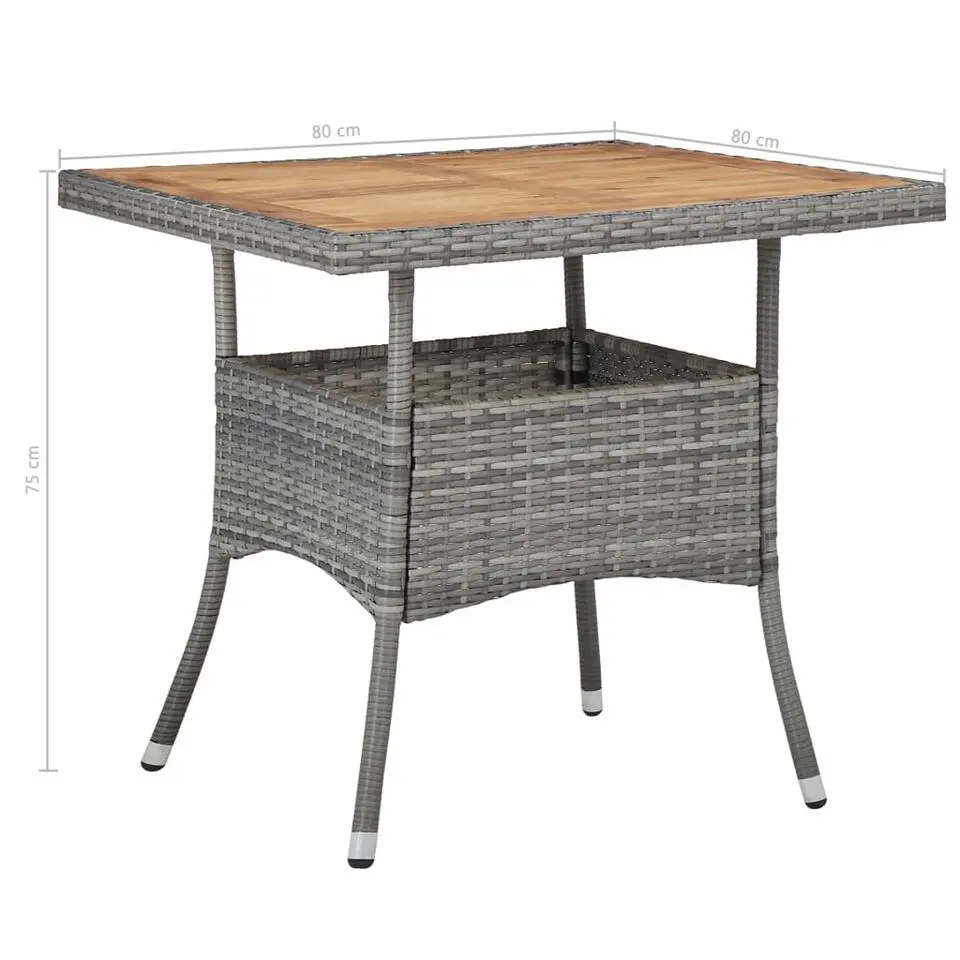 vidaXL - Tuinset - Grijs - Poly rattan
