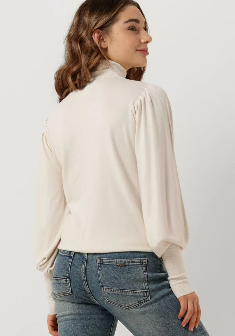 SUMMUM ecru summum coltrui pullover puffy sleeves circular knit