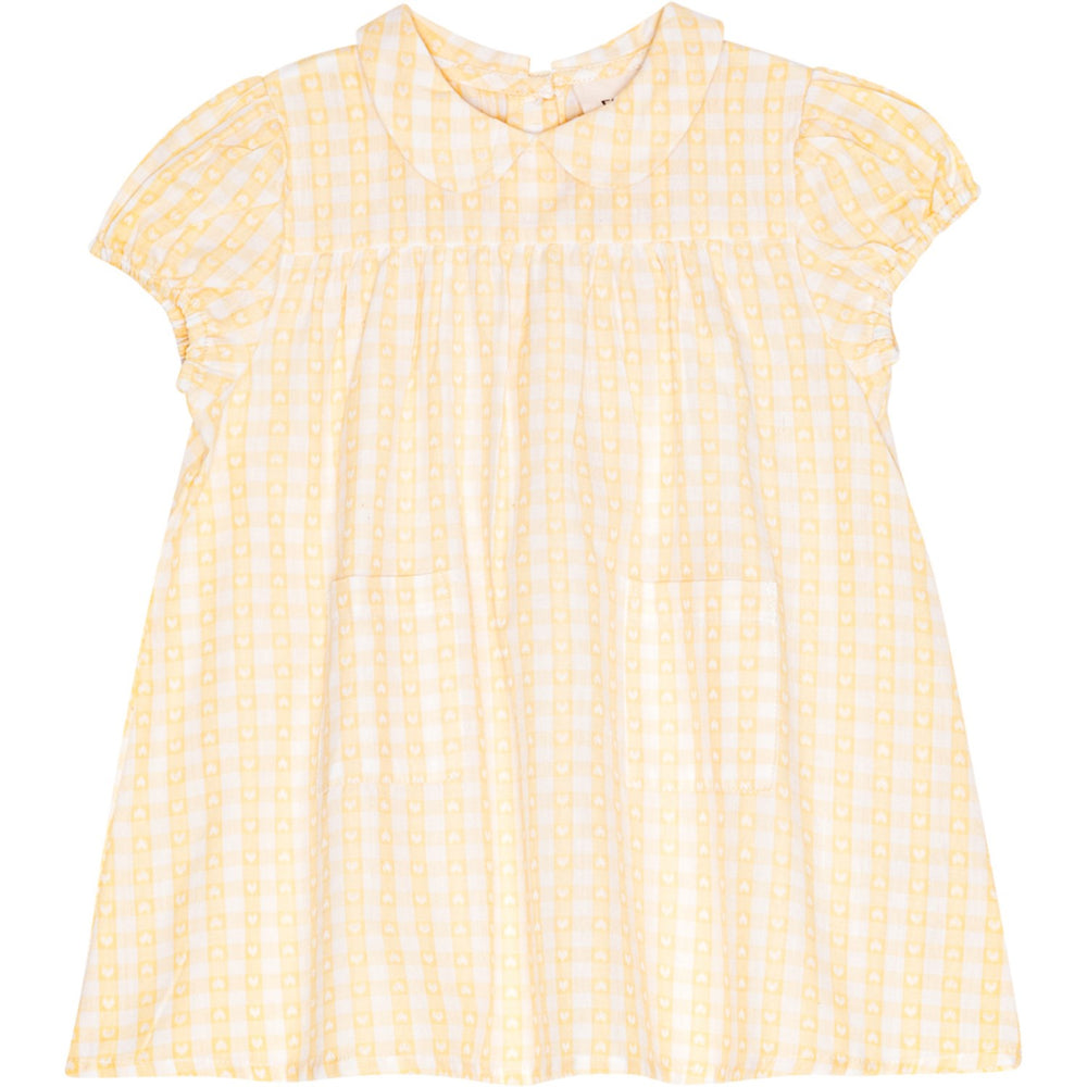 Køb Flöss Soft Yellow Heart Gingham Olivia Kjole