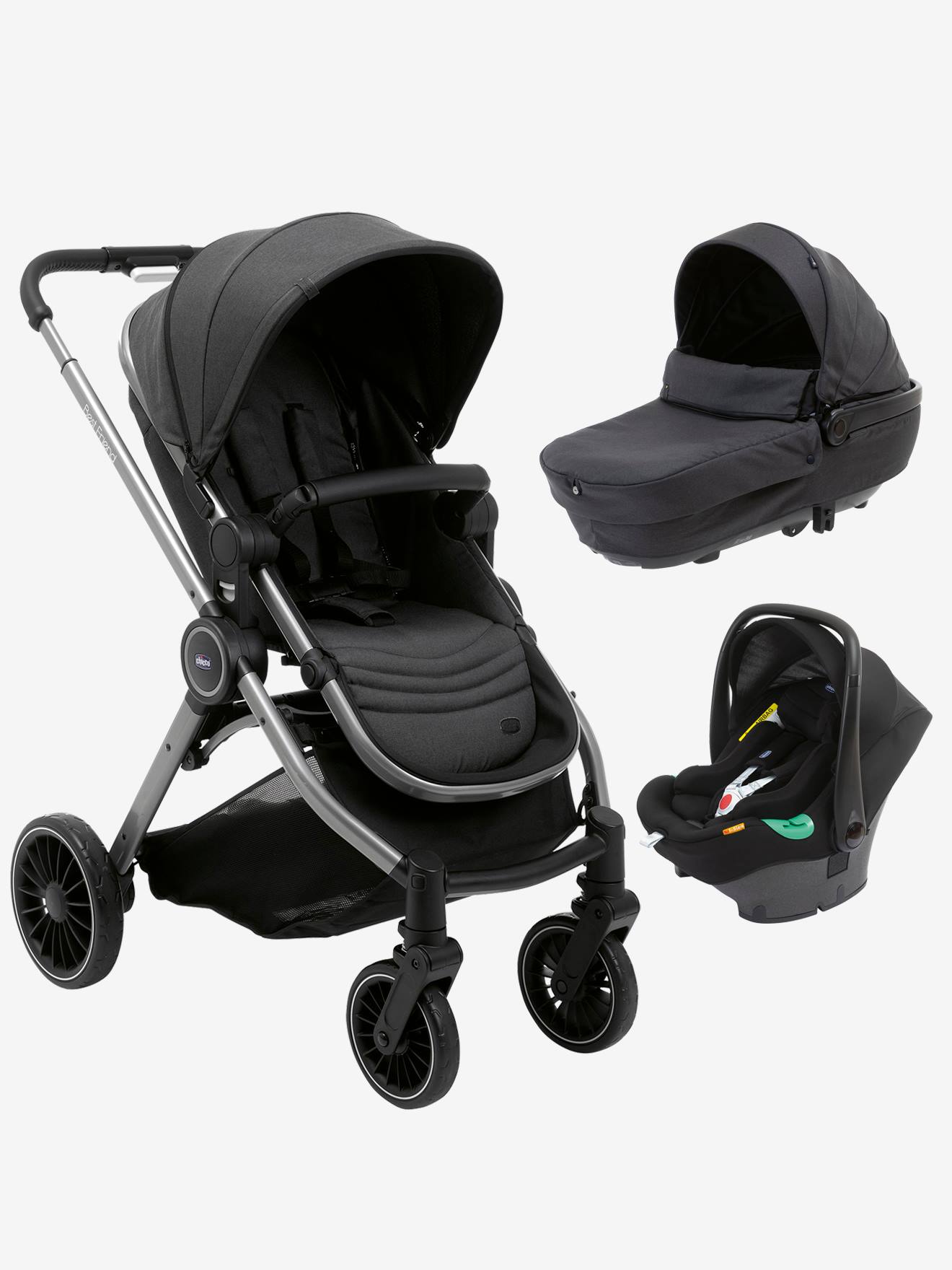 Carrinho de bebê Chicco Best Friend Pro Comfort i-Size Trio, cinza