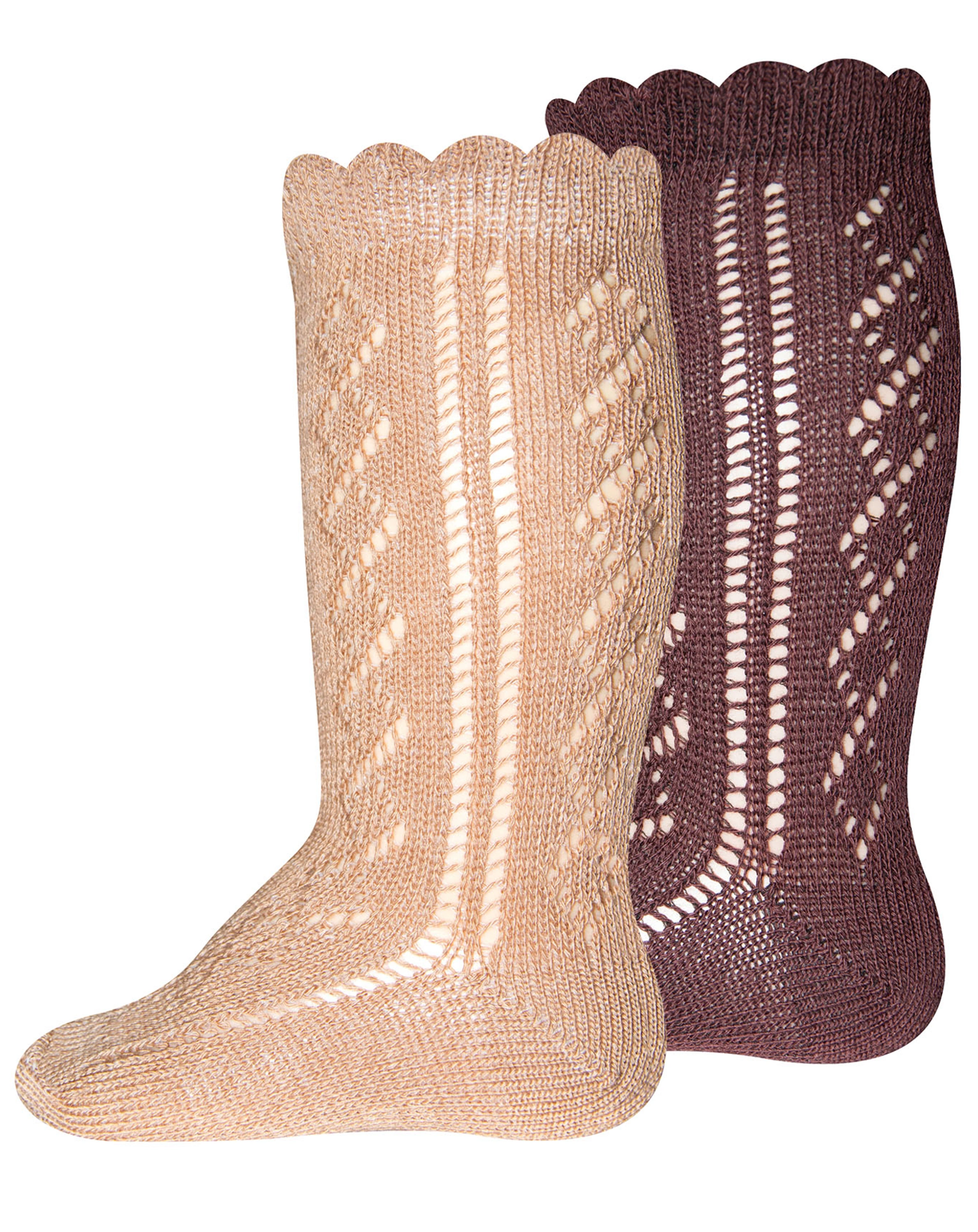 Kniestrumpf TRAFORATO 2er Pack in dusty rose/brick