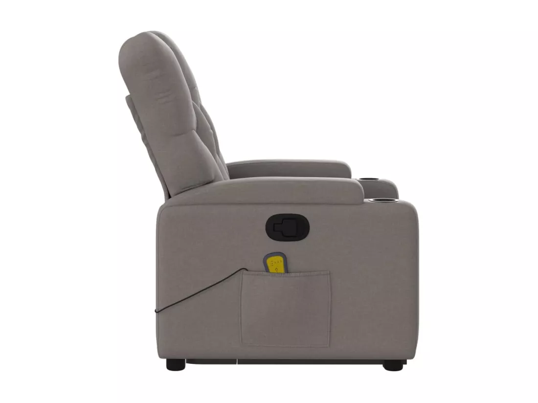 Fauteuil inclinable massant Taupe Tissu