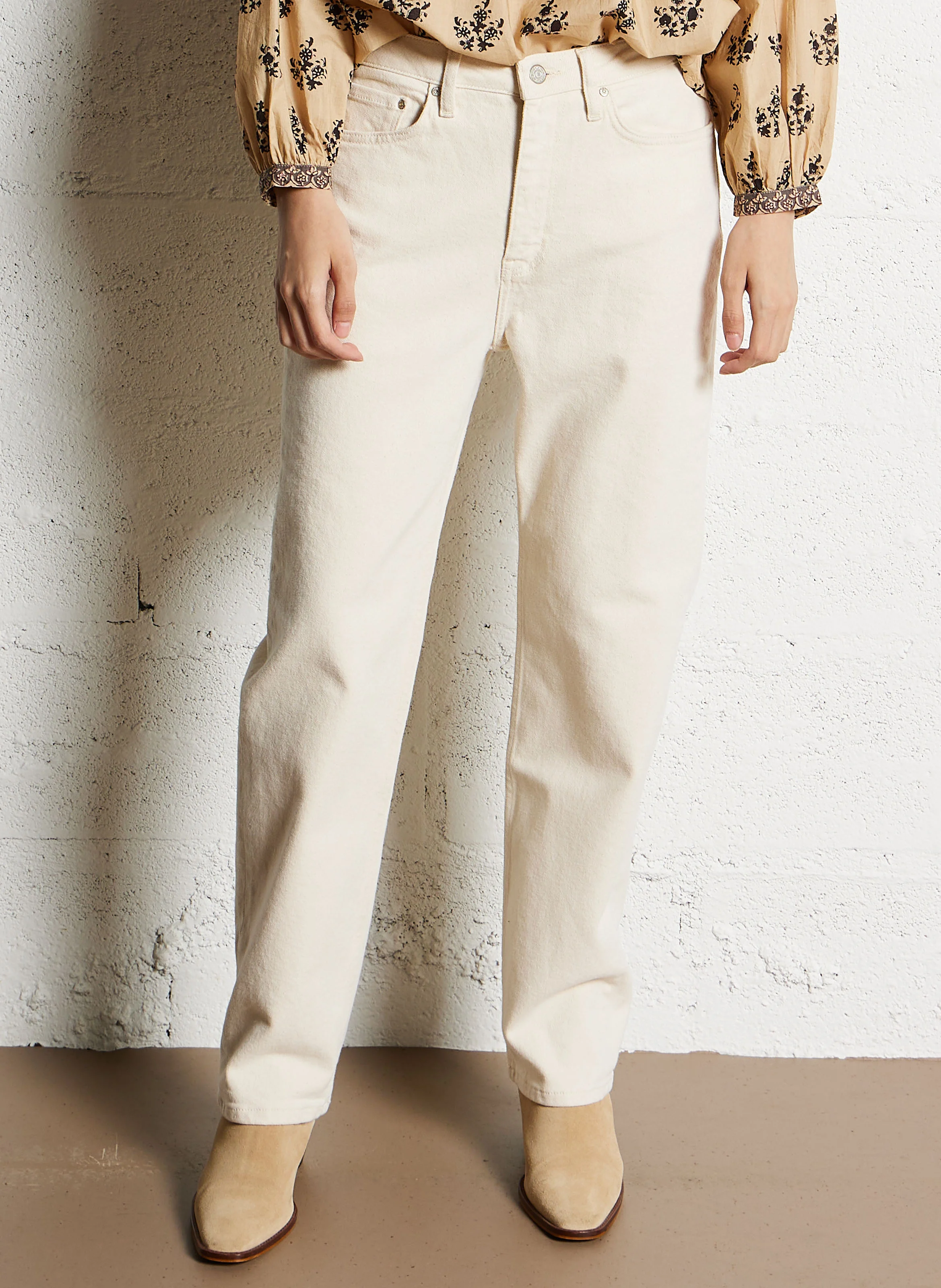 MILO - Jean droit en coton mélangé | Beige