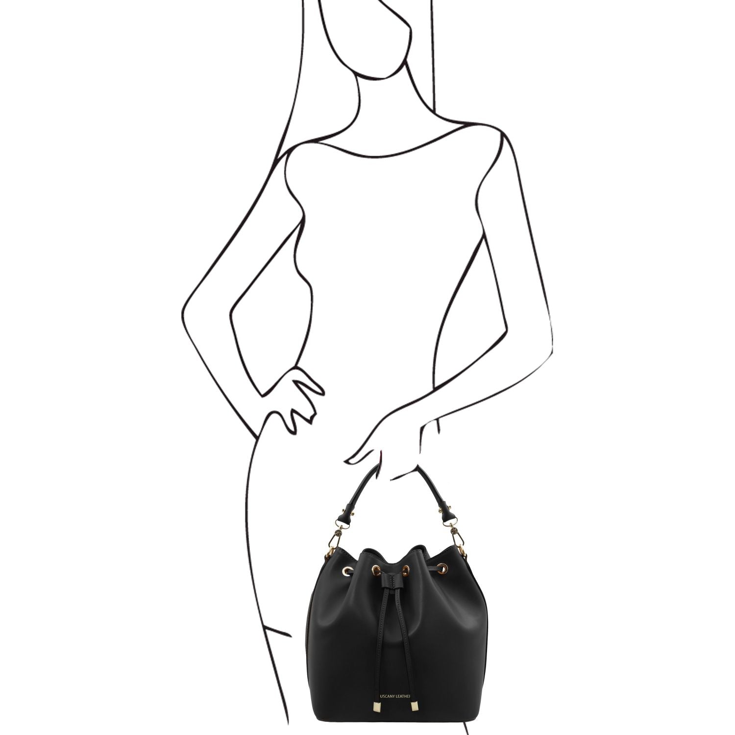TL141531 – Vittoria – leren bucket bag