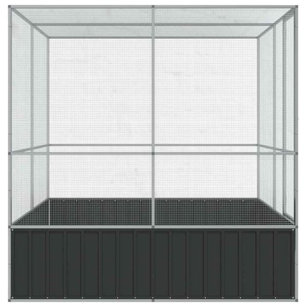 vidaXL Voliere sølv 211x207x212 cm stål