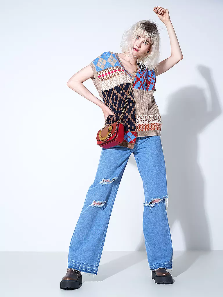 KARL KANI Jeans Wide Leg blau