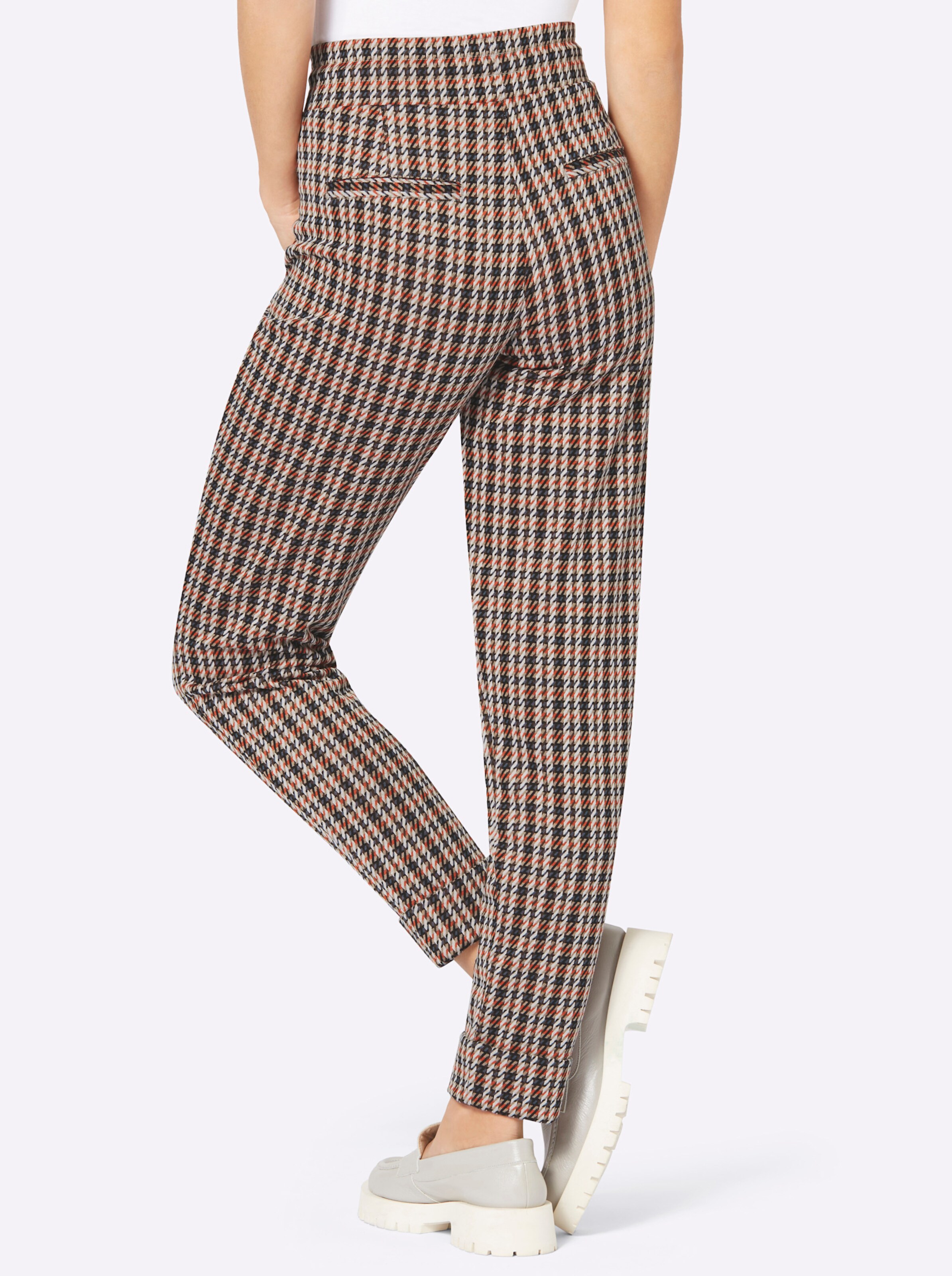 Joggpants in terra-rauchblau-gemustert
