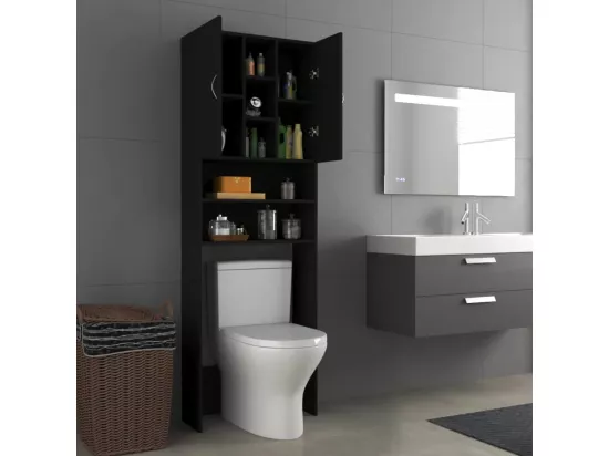 Meuble pour machine à laver Noir 64x25,5x190 cm
