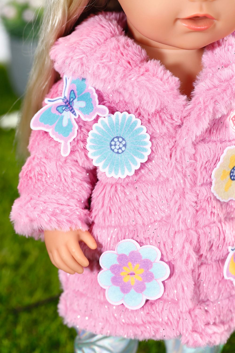 Baby Born Puppenkleidung »Glitzer Mantel,  43cm« bestehend aus Jacke, Leggings und Mütze