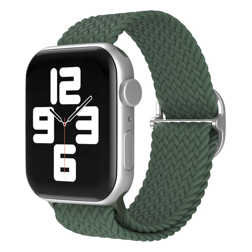 Apple Watch (42/41/40/38 mm) Elastisches Nylon Gummi Armband mit Schnalle (Gelenkumfang: 150-240mm) - Grün