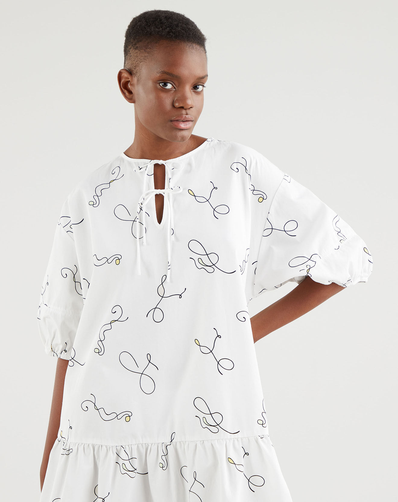 Levi's® Robe en Coton Isla squiggles blanche