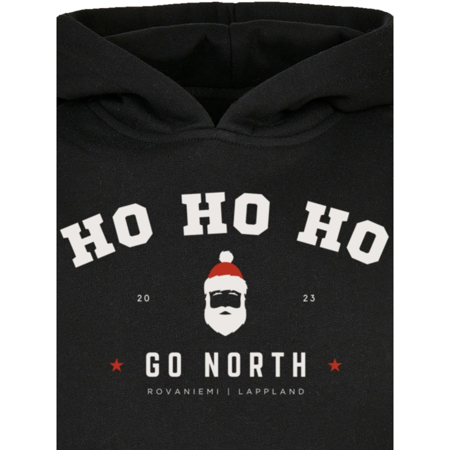 F4NT4STIC Basic Kids Hoodie Ho Ho Ho Santa Claus Weihnachten schwarz
