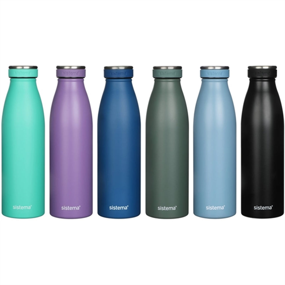 Køb Sistema Stainless Steel Drikkedunk 500 ml Ocean Blue