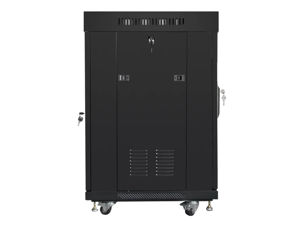Lanberg - Rack kabinet - med display, 2 køleblæsere - sort, RAL 9004 - 15U - 19