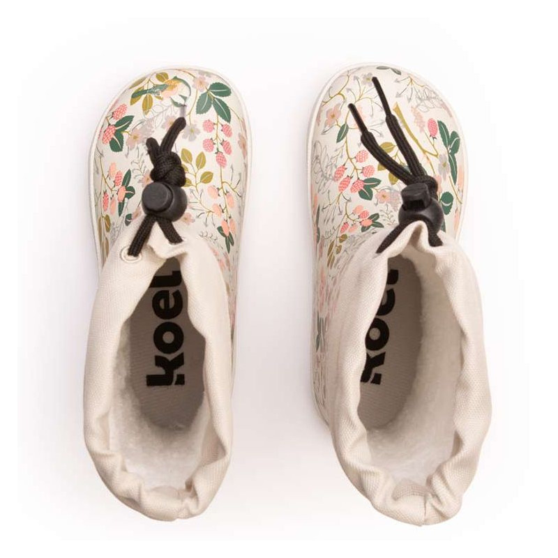 Koel Koel Wellie Fourrées Barefoot Flowers Green Lacets