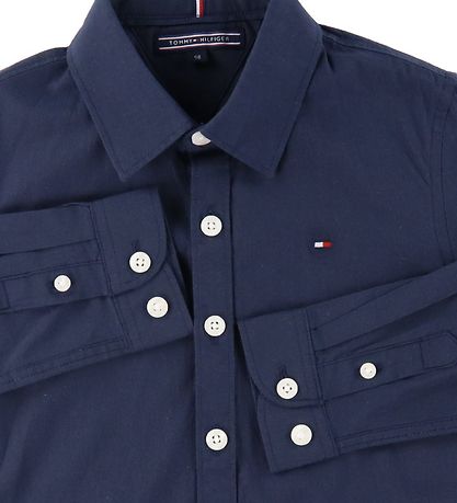 Tommy Hilfiger Hemd - Solid Stretch - Organic - Twilight Navy