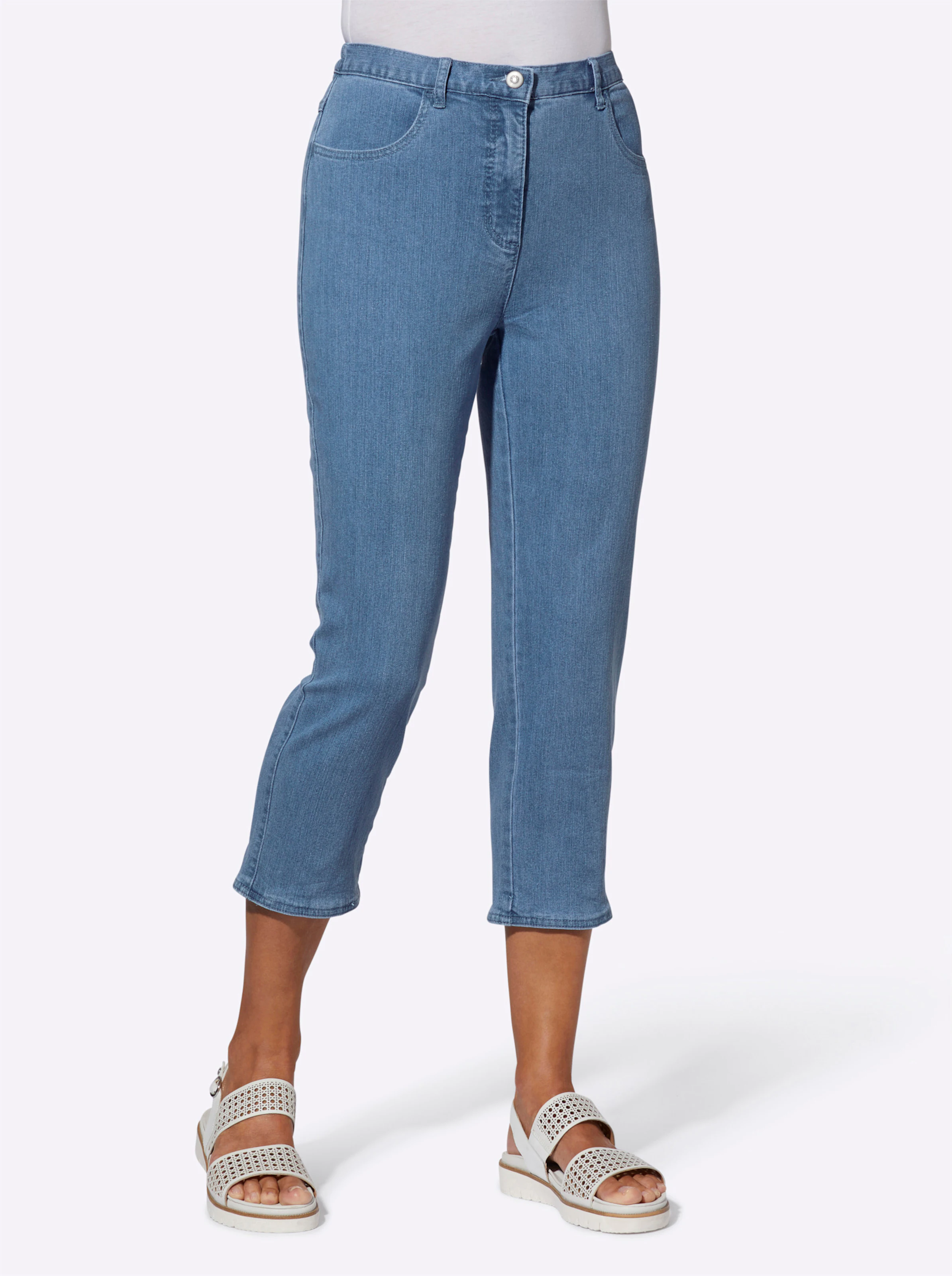 7/8-Jeans in blue-bleached