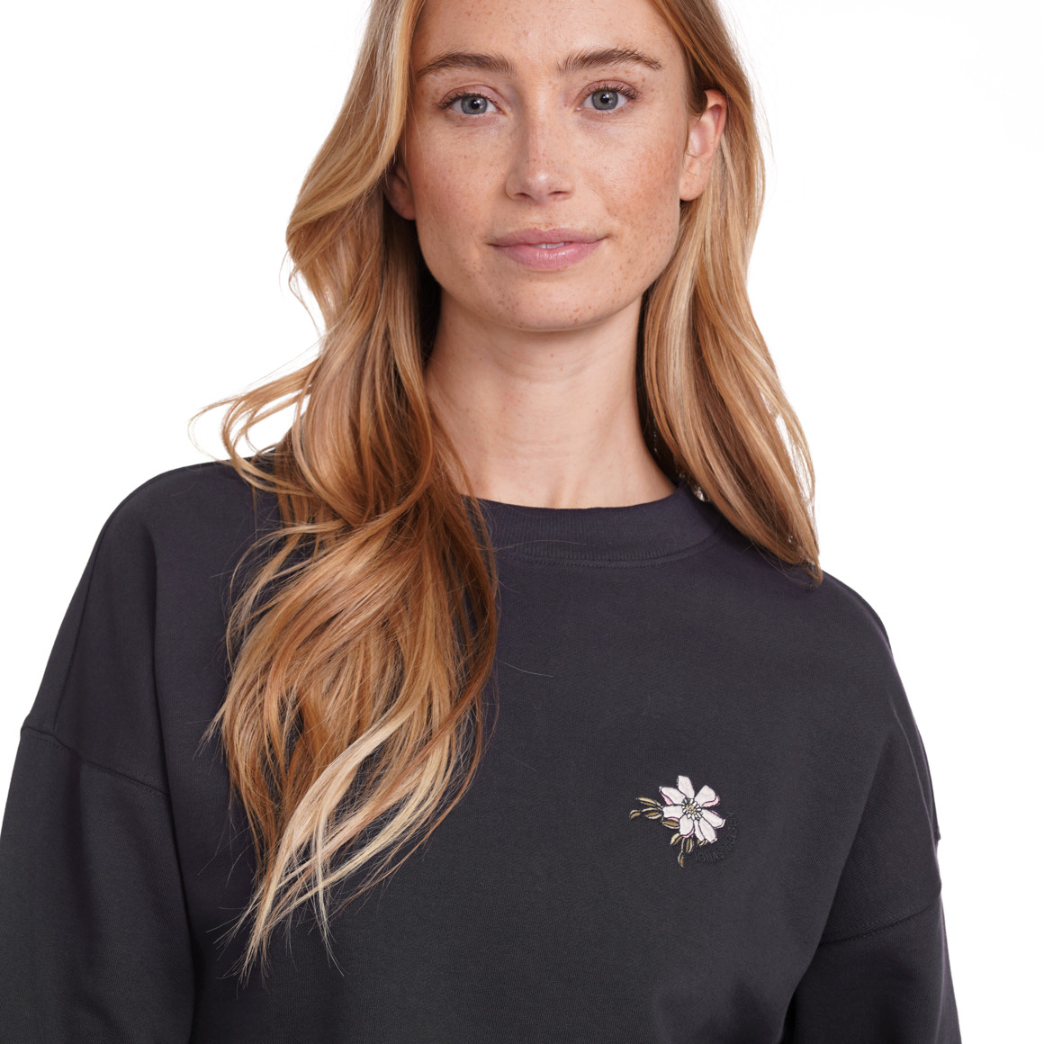 Jonas Nielsen Damen Sweatshirt mit Stickerei dunkelblau