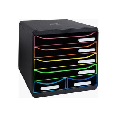 Exacompta Office Big Box - Module de classement 6 tiroirs - noir arlequin