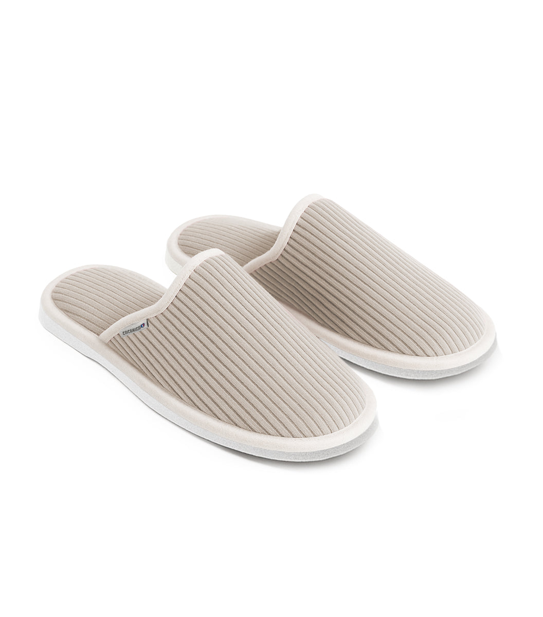 Mules Velours Femme Beige