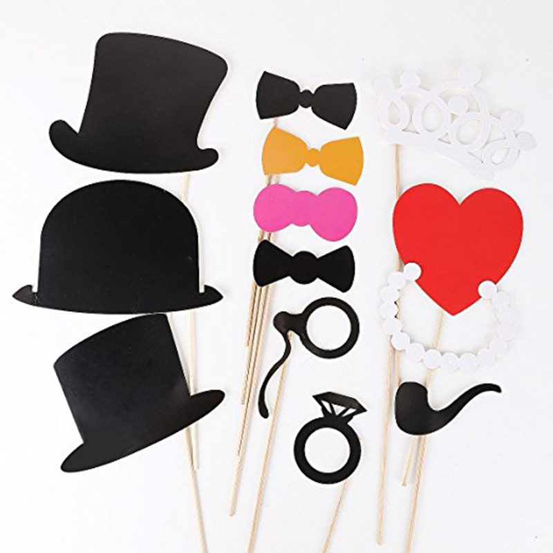 (44er Set) Photo Booth Fotorequisiten Party Foto Accessoires Dekorationen für lustige Bilder - Hochzeit / Geburtstag