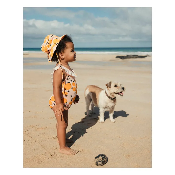 Búho Maillot de Bain 1 Pièce Coton Bio Citrons Bébé | Corail