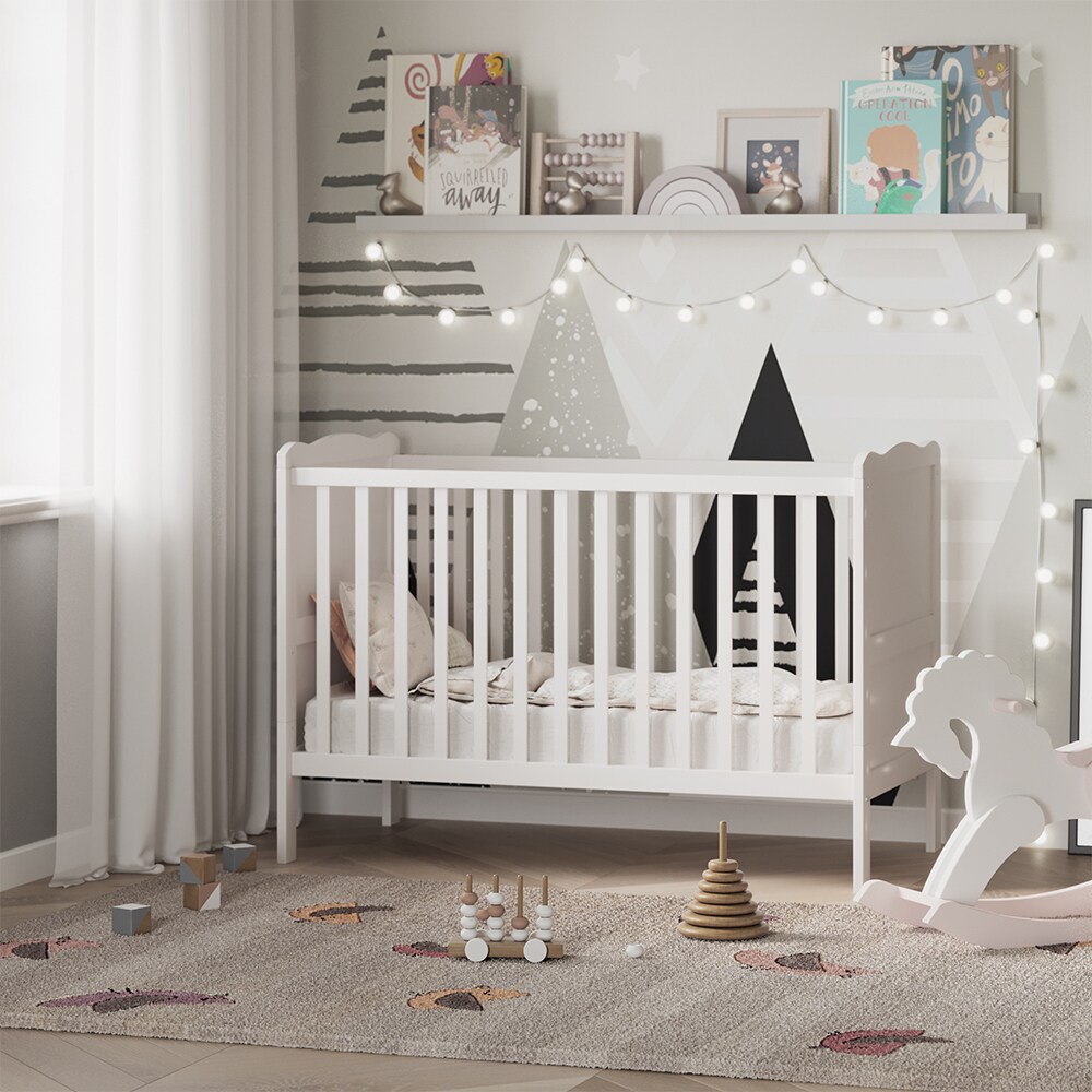 VitaliSpa Gitterbett Babybett Kinderbett Tobi Kombinationsbett umbaubar Weiß