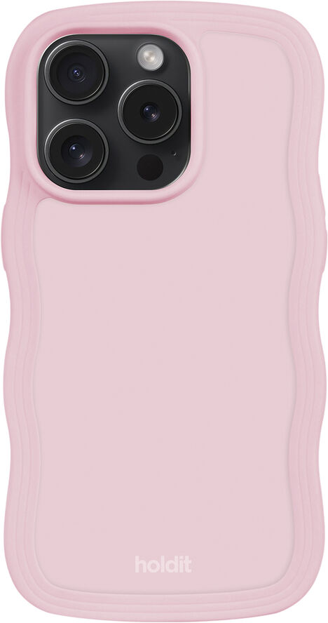 HoldIt Wavy Case iPhone 15 Pro Max Lyserød