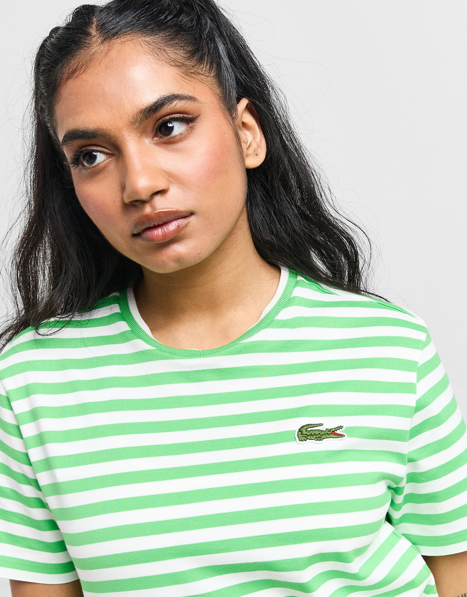 Lacoste T-shirt Stripe Logo Femme