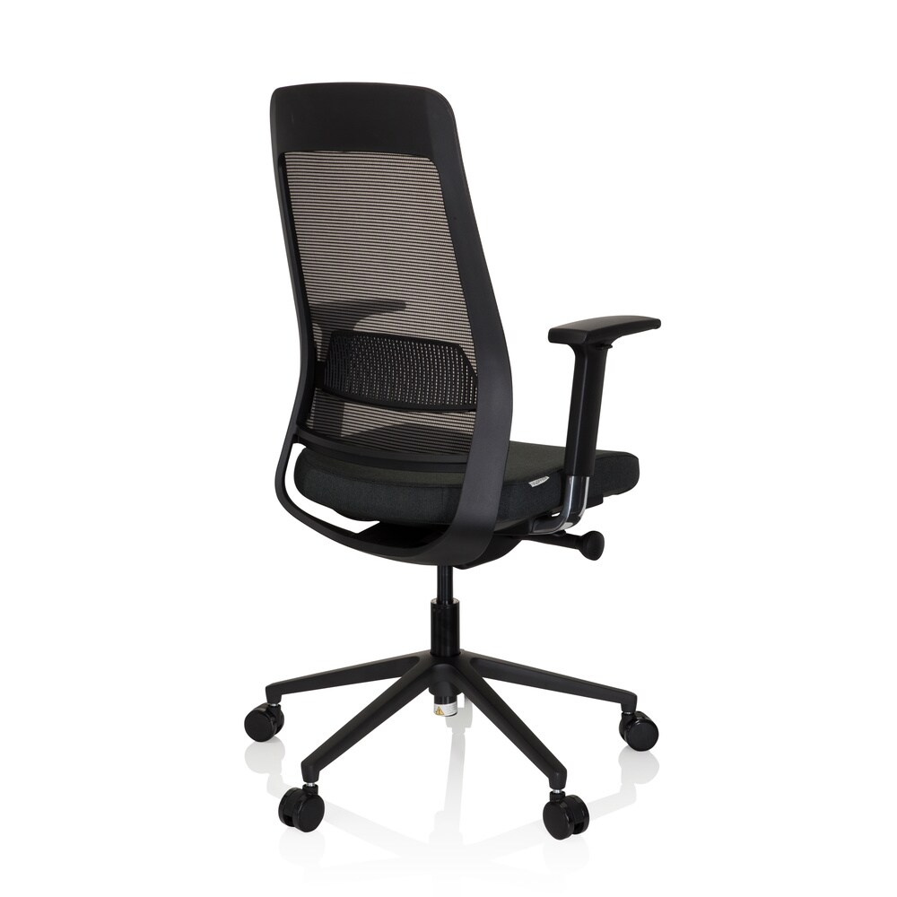 Profi Bürostuhl CHIARO T1 BLACK Stoff/Netzstoff mit Armlehnen (höhenverstellbar) hjh OFFICE