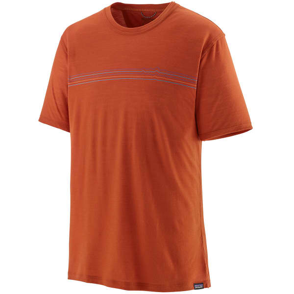 T-shirt randonnée PATAGONIA M'S CAP COOL MERINO GRAPHIC SHIRT FITZ ROY FADER SANDHILL RUST